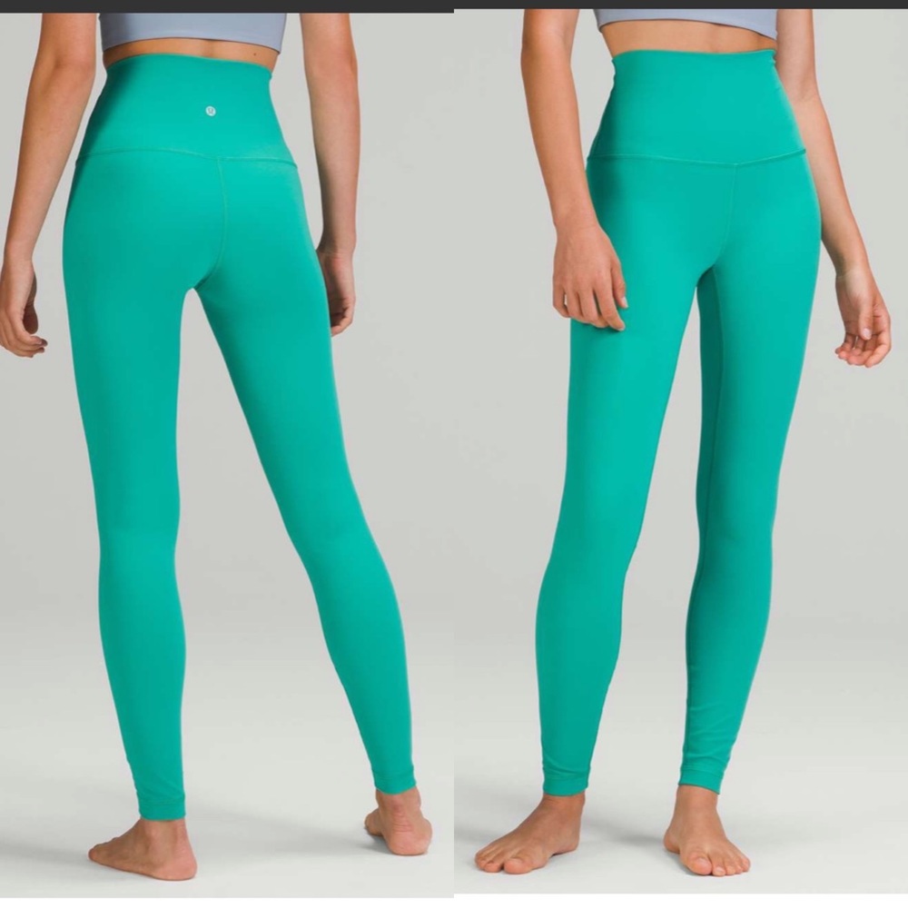 Lululemon Wunder under super high rise Maldives green luxtreme legging right 28”
